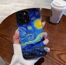 Starry Night By Van Gogh Phone Case for Iphone 15 11 12 Pro Max Iphone 13 14 Pro Max Cases Back Cover 30pcs