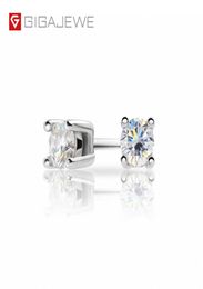 GIGAJEWE EF Round Cut Total 02ct Diamond Stud earring Moissanite 18K Gold Plated 925 Silver Earrings Jewelry Woman Girl Gift GMSE2848784