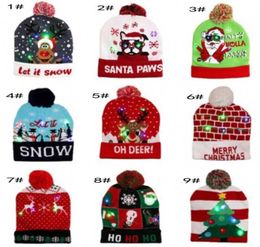 LED funny Christmas Hat Novelty Lightup Colourful Stylish Beanie Cap Knitted Xmas Party9933789
