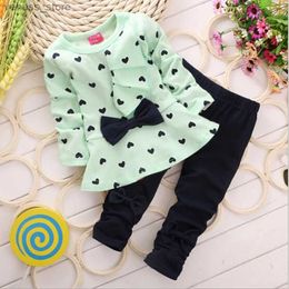 Clothing Sets Winter New Fashion Girls Clothing Dress Tops Leggings Kids Round Neck Polka Dot Sport Suits Baby Casual Outfit