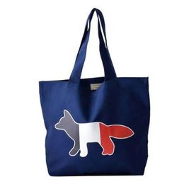 Bags Korean Ins Canvas Tote Bag Fox Print Shoulder Shopper Bag Women Cloth Eco Handbag Female Large Shopping Bag Causal Ladies Purses