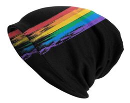 Berets Pride Flag LGBT Bonnet Hat Knit Fashion Street Skullies Beanies LGBTQ Queer Lesbian Gay Adult Warm Head Wrap Caps3954326