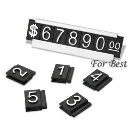 Whole-Silver 30 Sets Jewellery Display Label Tag Adjustable Number Counter Cube Dollar Sign With Base Stand289o