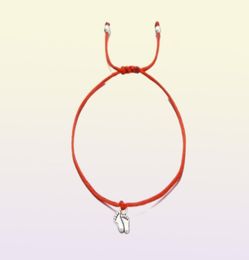 20pcslot Lovely Double Feet Family Wish Bracelets Simple Red String Charms Gift7466916