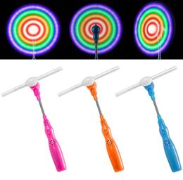 Flashing Windmill Light Up Rotate Magic Wands Spinning LED Music Colorful Toy Stripes Glow in The Dark Party Favor Supplies