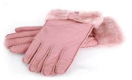 Whole Warm winter ladies leather gloves real wool gloves women 100 quality assurance4984043