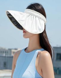 Woman caps Sunscreen hat female summer anti ultraviolet black glue shell hat empty top sun hat High Quality fashoin designer cap7479282