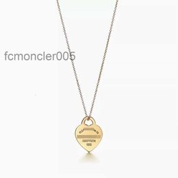 Popular Pendant Necklaces High Edition S925 Sterling Silver Double Heart Charm Drop Glue Set Diamond Plated Love Necklace PSRY