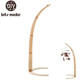 Let's Make Wooden Baby Mobile Crib Floor Stand Hanging Bed Bell Toy Bracket Music Box Bed Bell Holder For Infant Crib Toy Gift 231225