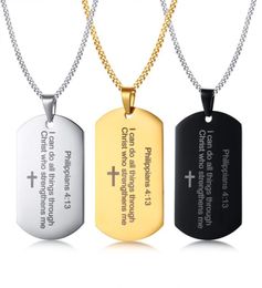 Philippians 413 STRENGTH Bible Verse Dog Pendant Necklace in Stainless Steel Silver Gold Black1324869