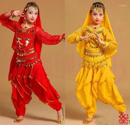 Stage Wear 5pc/set Girl Belly Dance Costumes For Kid Set Children Long Sleeve Dancing Costume Performance