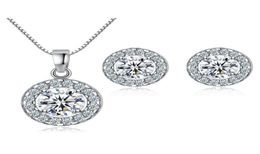 Fashion Designer Stud Earrings Pendant Necklaces Rings Big CZ Diamond Ear Rings Womens White Zircon Earring Jewelry for Wedding Pa2713502