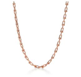 Fashion Luxury necklaces designer Rose Gold Platinum hardwear jewelry Horseshoe chain necklace for teen girls silver party diamonds jewellery wholesale7255748