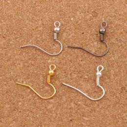 4Colors Copper Fish Clasps & Hooks 15mm 200pcs lot Polish Ear Earring Finding French Fishwire L3107211b