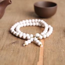 Strand YUOKIAA Minimalist Temperament Natural White Pine Stone Bead Pendant Bracelet Meditation Yoga Jewellery Birthday Festival Gift