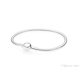 NEW Women Mens 925 Sterling Silver Hand Chain Bracelet Set Original Box for Smooth Chain Bracelets1019556