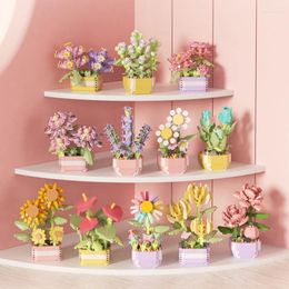 Decorative Flowers 3D Valentine's Day Building Block Bouquet Gift Preferred For Mother's / Children's Giving Home Decoration Ornaments