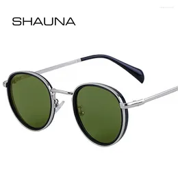 Sunglasses SHAUNA Retro Oval Women Luxury Fashion Brand Designer Men Metal Frame Punk Sun Glasses