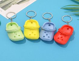 20pcs Mixed Colours 3D Mini 7.5cm EVA Beach Hole Little Shoe Keychain Bag Accessories Keyring Car Handbag Key Chain Charms 2202287566740