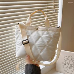 Evening Bags Women Quilted Tote Bag Large Capacity Commuting Crossbody Adjustable Strap Simple Satchel Single Shoulder