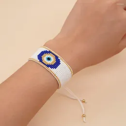 Strand Beaded Bracelet Heart-shaped Letter Eye Bohemia Design Originality Hand Knitting Adjustable Simple Geometry Rice Bead