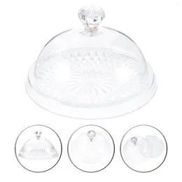 Dinnerware Sets Cake Pan With Lid Fruit Storage Dish Dessert Holder Anti-dust Tray Serving Bakery Bread Display Dust-proof Dinner Plates