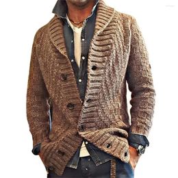 Men's Sweaters Autumn Fashion Euro-American Style Knitwear Outerwear Men/Youth Turn-Down Collar Single-Breasted Thicken Cardigan Sweater