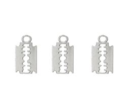 100pcslot Alloy Silver Razor Blade Charms Bracelet Choker Necklace Pendant Charms For Jewellery Making Handmade Craft 2411mm5708352