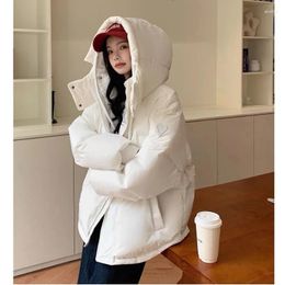 Women's Trench Coats Winter Coat Women Grey Short Down Cotton Jacket Thickened Loose Fashion Couple Models Bread Clothing