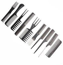 10pcs Salon Hair Styling Hairdressing Barbers Plastic Combs Set2589383