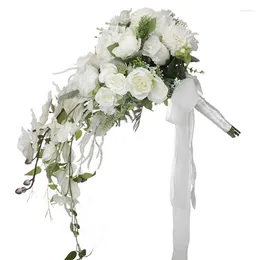 Decorative Flowers Wedding Romantic Bouquet Bride Bridal Bouquets Bridesmaid Rose Flower