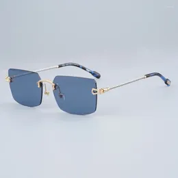 Sunglasses FG40023U 2023 Square Rimless Men And Women Durable Luxury Uv400 Outdoor Top Quality Brand Solar Glasses With Rope Arm