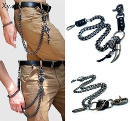 Keychains Punk Style Skull Horns Key Chain Hanger Wallet Biker Trousers Waist259i1668821