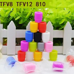 Colourful 810 Wide Bore Silicone Drip Tip Mouthpiece Cover Rubber Test Caps with Individual Pack for Prince TFV8 big baby Kennedy