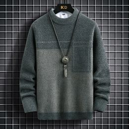 Sweaters men winter korean style striped pattern mens warm sweater fashion sweaters autumn Mens wool pullovers MXXXL 231222