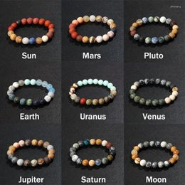 Strand Universe Galaxy Eight Planets Bracelet Men Natural Stone Solar System Beads For Women Jewelry Yoga Lover Blue Bracelets