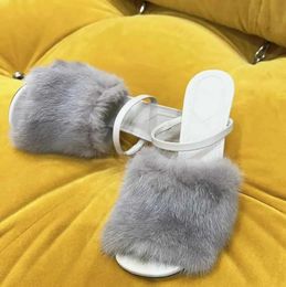 Elegant Brand heels Women First Sandals Shoes Fur wool Strap F-shape Peep Toe Wedge Black Nude White Calf Leather Walking Lady Dress Wedding Sandalias EU35-43