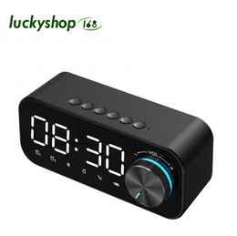 Speakers Mirror Clock Mini Bluetooth Speaker with Light Dual AlarmClock Wireless Portable Speakers Subwoofers Soundbox Supports TF Card MP