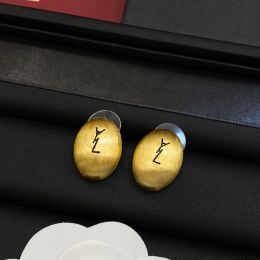 luxury Earrings Designer earring gold stud earings women girls Metal drawing new brand button designer jewelry earring Christmas gift with box G2312255PE-3