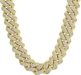 Mens Cuban Link Chain Miami Cuban Necklace 18k Gold Silver Diamond Cut Stainless Steel Chain for Men women 13mm 10mm Iced Out Hip 1171208