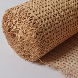 35 50cm Width Natural Webbing Grid Indonesian Plastic Rattan Roll Chinese Repair Tool Material for Chair Cabinet Furniture Decor 231225