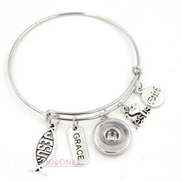 New Arrival Whole Jesus Bracelets Snap Jewellery Christian Faith Inspirational Charms I love Jesus Bracelets Bangles for women g330n