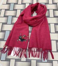 Big women039s scarf 100 wool material embroidered letter cartoon pattern long scarves size 180cm 31cm1083159