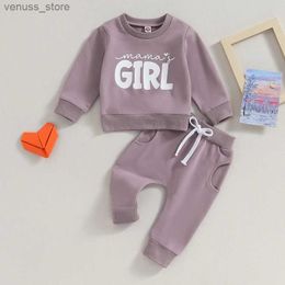 Clothing Sets 2023-07-25 Lioraitiin 0-3Y Toddler Baby Girl Fall Clothes Mama Girl Pullover Sweatshirt and Jogger Pants Set Outfits Tracksuit