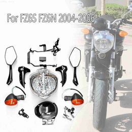 Motorcycle Lighting Fit for YAMAHA 2004 - 2006 FZ6 FZ6S FZ6N Fazer Motorcycle Headlight Set Head Light Assembly Turn Signal Mirror FZ6 600 2005L231225