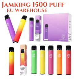 E Cigarettes Disposable Vape Jam King 1500 puff vape EU Warehouse 4.8ml Juice Flavour 850mAh Battery Crystal Vape disposable cigarette china vs Bang Vape tornado vapes