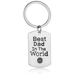 12 Pcs Lot Dad In The World Charm Keychain Family Men Son Daughter Father 'S Day Gift Key Ring Papa Daddy Car Keyring Je226b