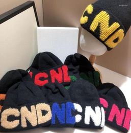 Beanies Winter Warm Towel Embroidered Letter Knitted Hat Fashion Trend Men39s And Women39s Double Layer Soft Waxy Wool MX0147923272