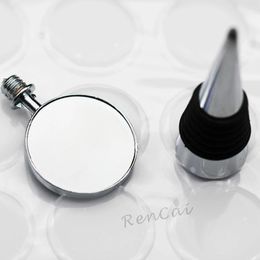 5Kits 31236mm Round Wine Bottle Stopper Blank Base Setting Bar Wedding Kitchen Tools For DIY Crystal Dome Cabochones Making 231225