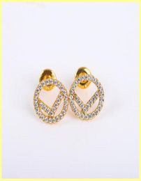 2021 Gold Hoop Earrings Designers Diamond Stud Earrings F Earring For Lady Women Party Wedding Lovers Gift Jewellery 925 Silver 21091154131